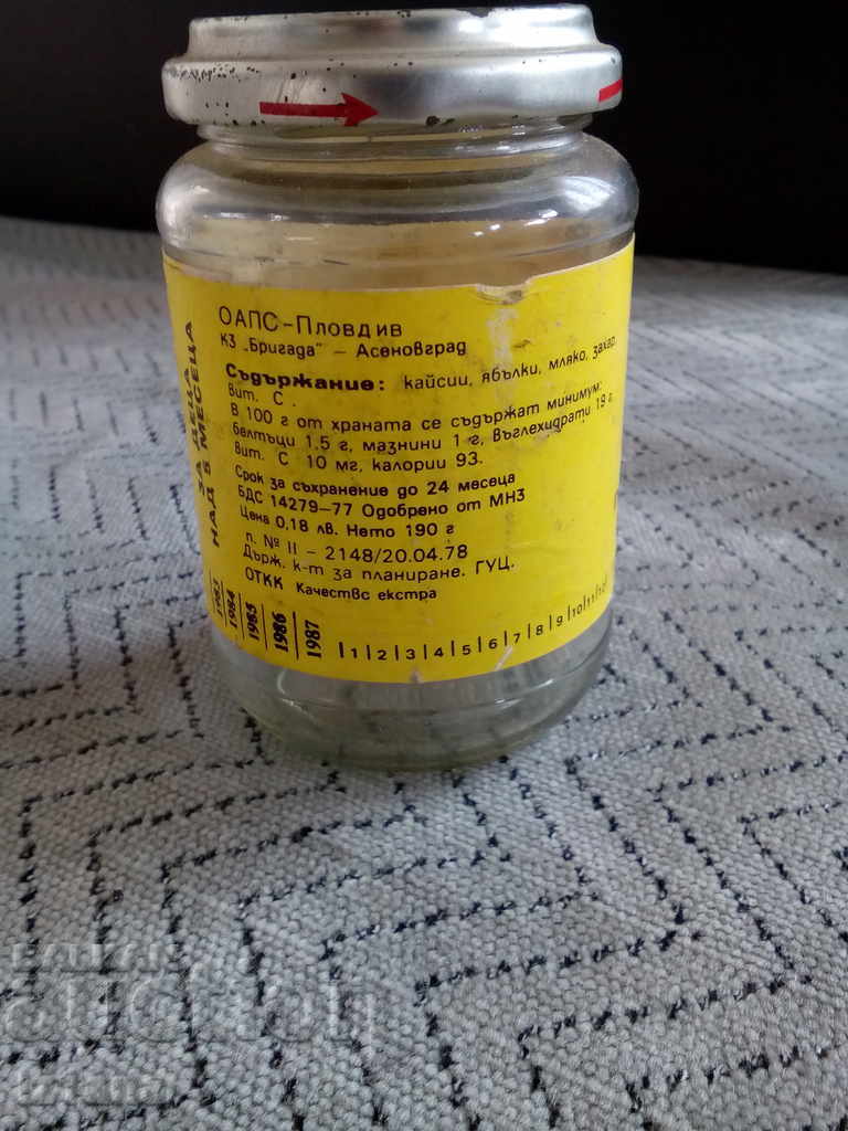 Delivery of Old jar of Pure Apricots and Apple with Milk Delivery of Old jar of Pure Apricots and Apple with Milk