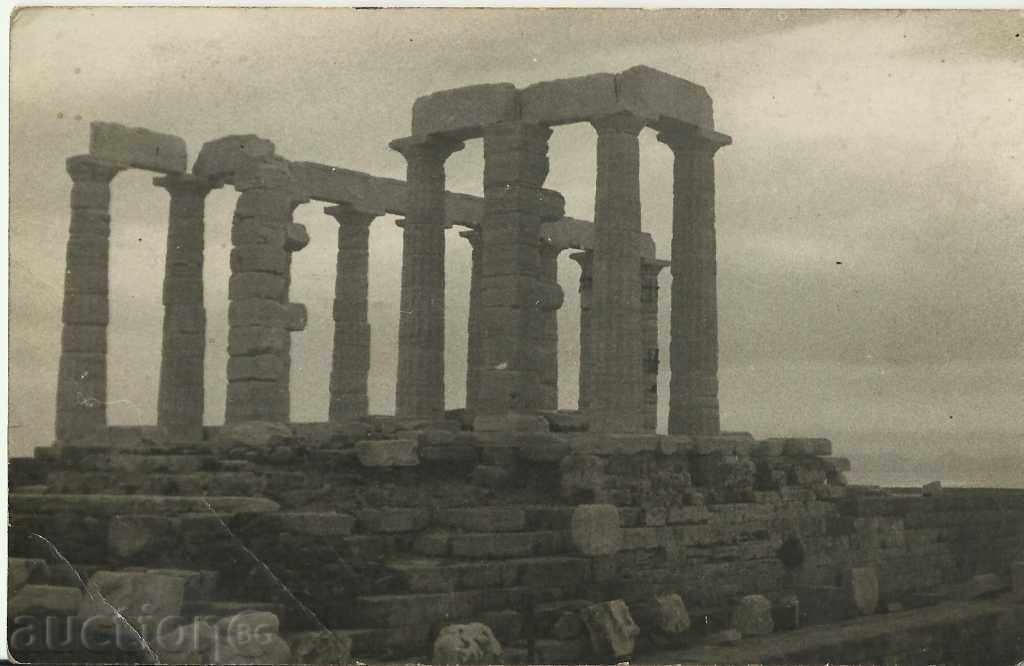 Стара картичка, Гърция, храма на Посейдон