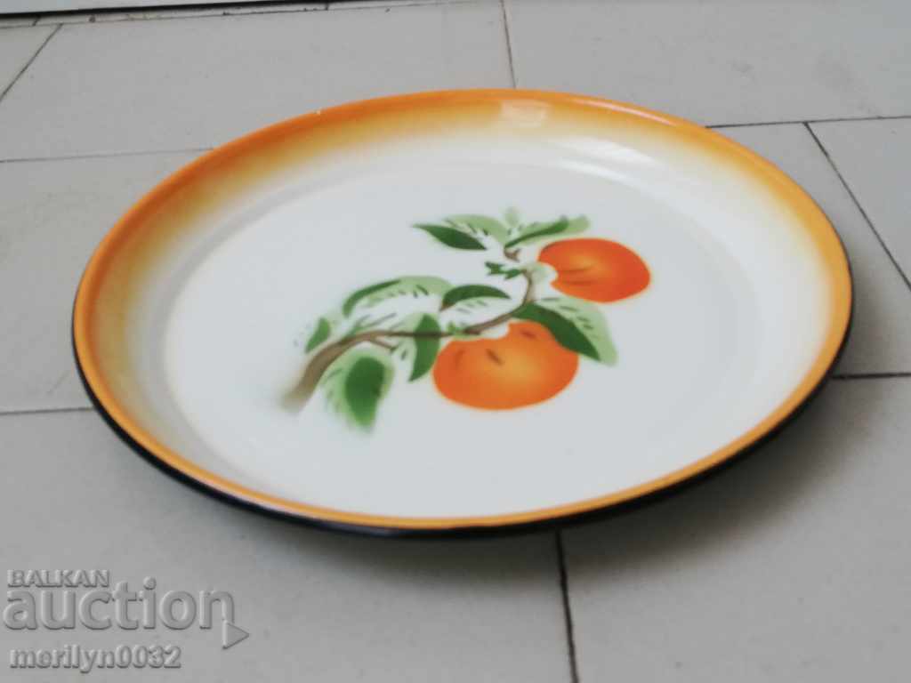 Auction Old metal tray enamel Korea tray, plateau Auction Old metal tray enamel Korea tray, plateau
