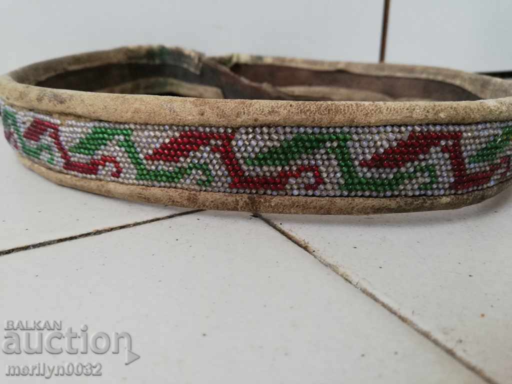 Licitație Curea veche cu margele pentru costum pafta curea centura sash pafta