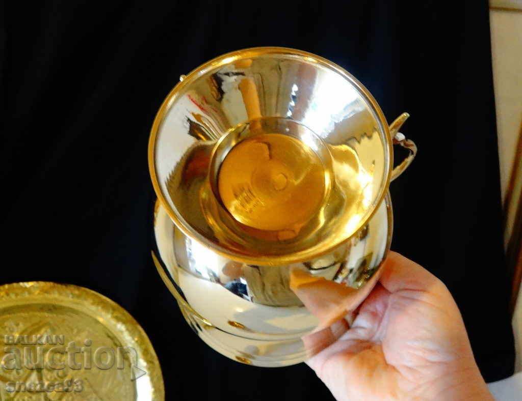 Delivery of Bronze goblet with two handles 1 L, wedding, anniversary Delivery of Bronze goblet with two handles 1 L, wedding, anniversary