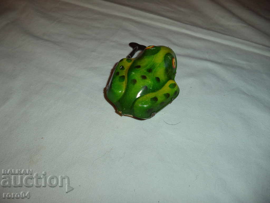 OLD SHEET METAL MECHANICAL FROG WITH KEY - 6