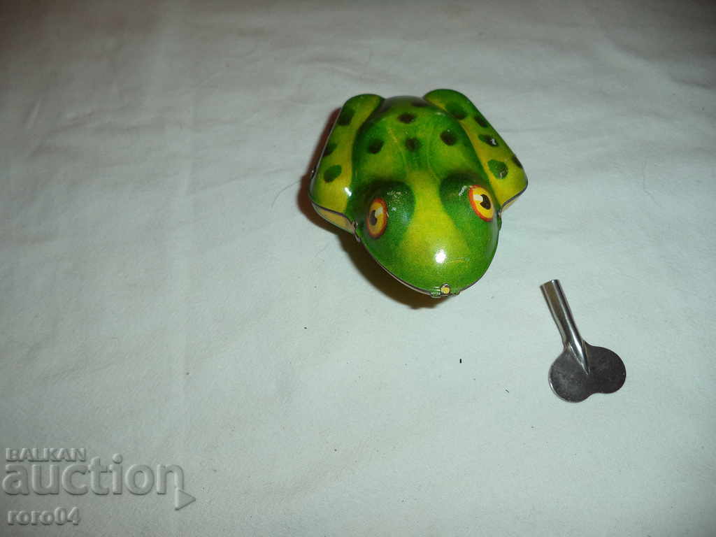 OLD SHEET METAL MECHANICAL FROG WITH KEY - 7