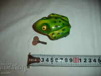 OLD SHEET METAL MECHANICAL FROG WITH KEY