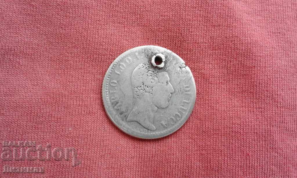 2 pounds 1837 Duchy of Luke - Italy - Silver - WEDDING!