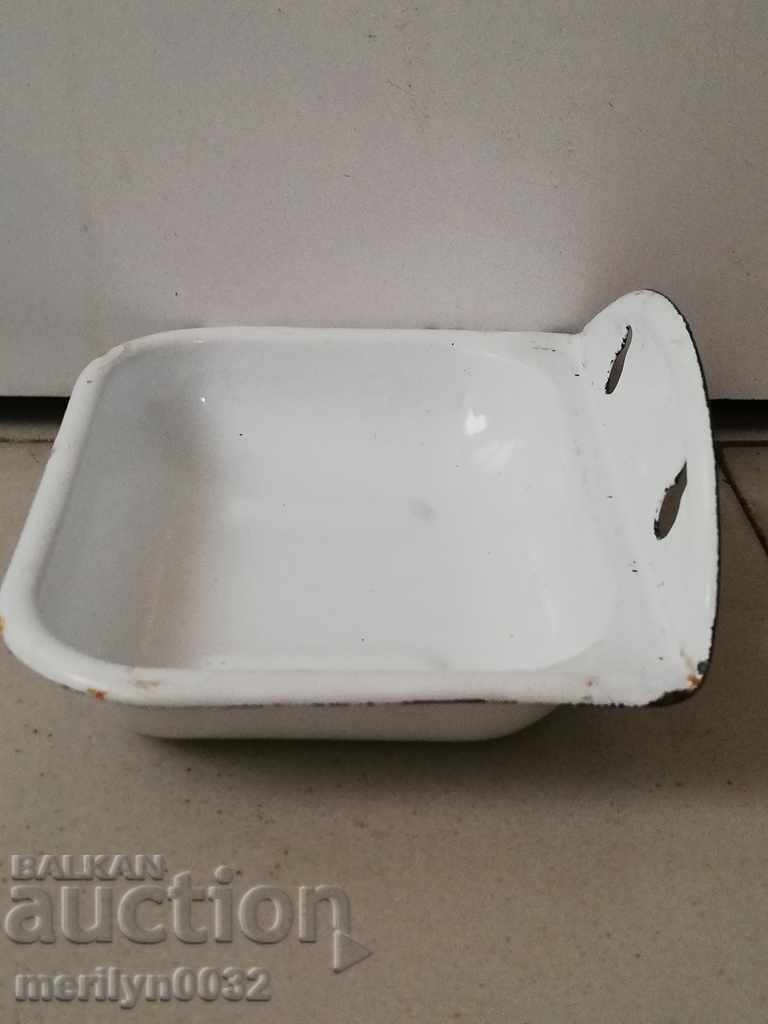 Enamelled soap dish soap dish from soap, enamel, PRC - 7 Enamelled soap dish soap dish from soap, enamel, PRC - 7