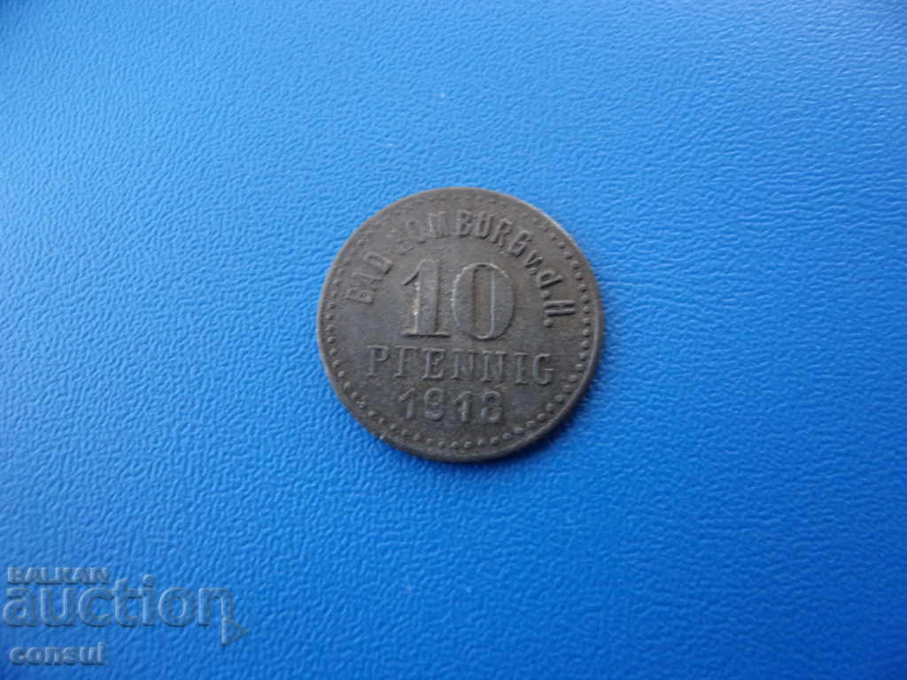 Germania - Homburg v.d.H. 10 Pennig 1918 cu preț € 5.11 | 9.99 BGN