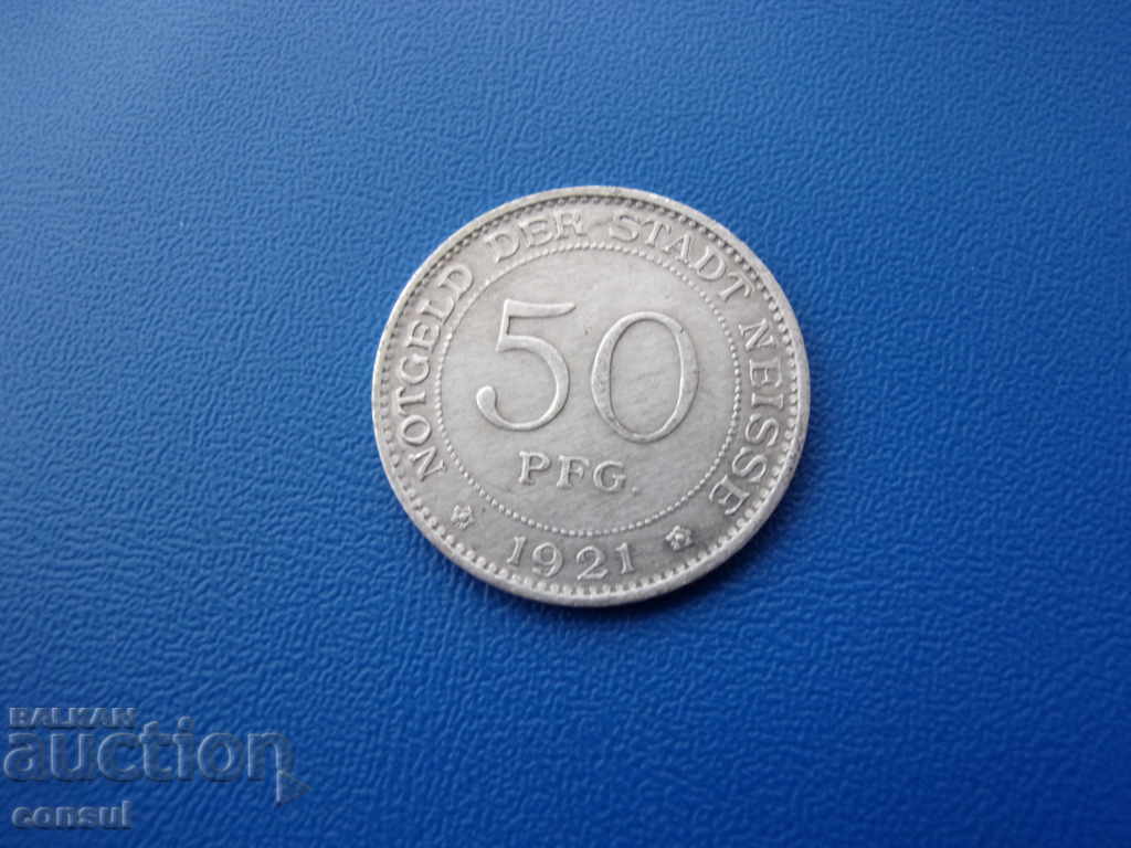 Germania - Neisse 50 Pennig 1921 cu preț € 8.69 | 17.00 BGN Germania - Neisse 50 Pennig 1921 cu preț € 8.69 | 17.00 BGN