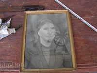 9569. OLD PICTURE DUTY PORTRAIT WOOD FRAME