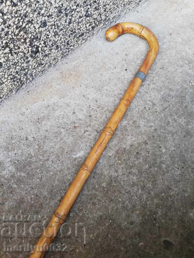 An old walking stick made of bamboo wood. of the 20th century - 6 An old walking stick made of bamboo wood. of the 20th century - 6