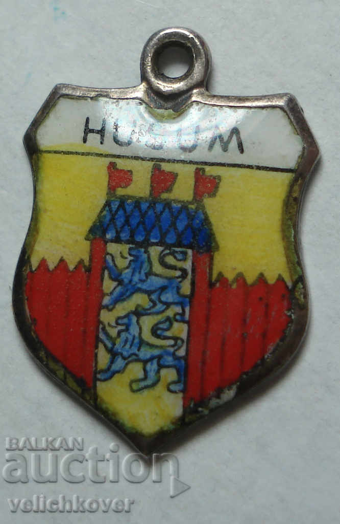 23456 Германия знак герб град Husum сребро проба 800