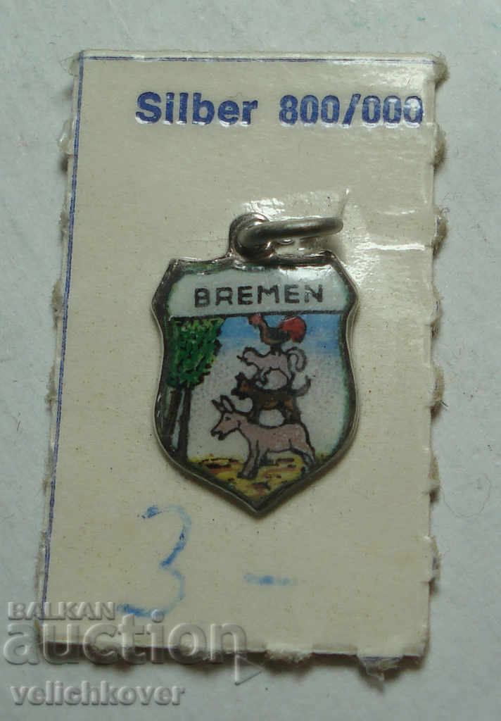 23470 Германия знак герб град Bremen сребро проба 800