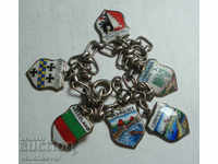 23478 Germany 6 pieces coats of arms cities silver bracelet sample 800
