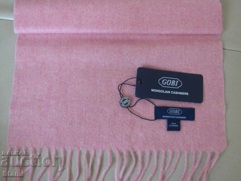Fine scarf 100% cashmere, coral, Mongolia - 5 Fine scarf 100% cashmere, coral, Mongolia - 5