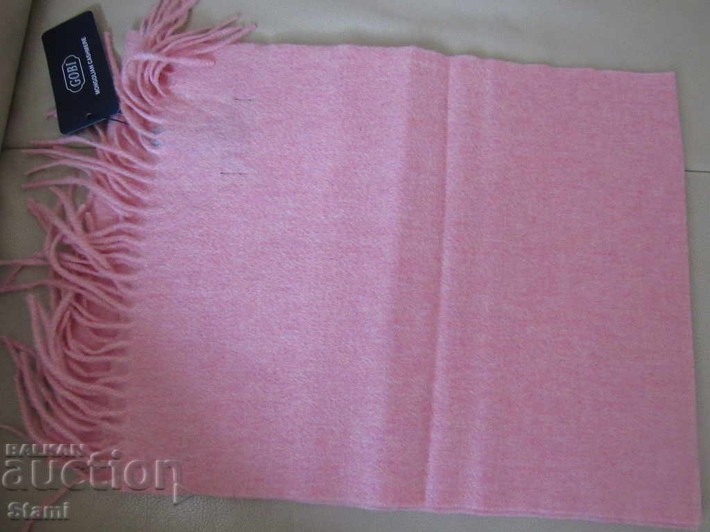 Fine scarf 100% cashmere, coral, Mongolia