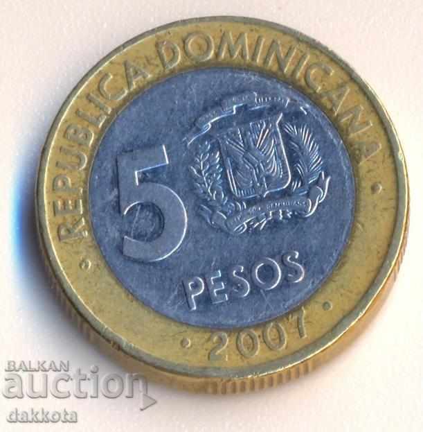 Dominican Republic 5 pesos 2007
