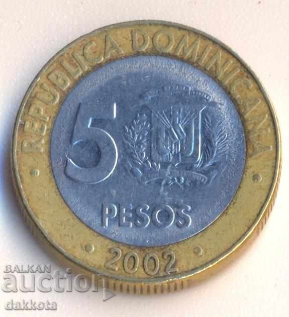Доминиканска република 5 песос 2002 година