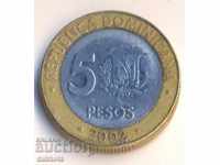 Republica Dominicană 5 pesos 2002