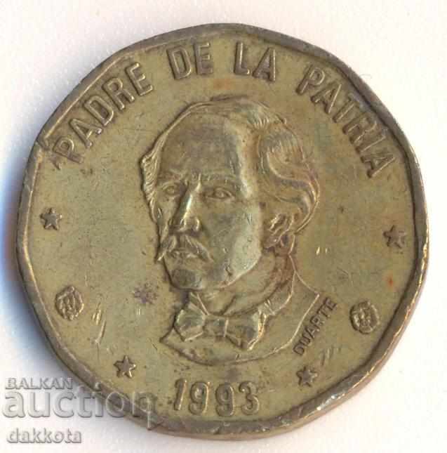Republica Dominicană 1 peso 1993 an