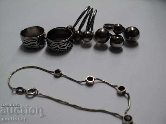 LOT OF SILVER, RINGS, PENDANT. with price € 100.00 | 195.58 BGN