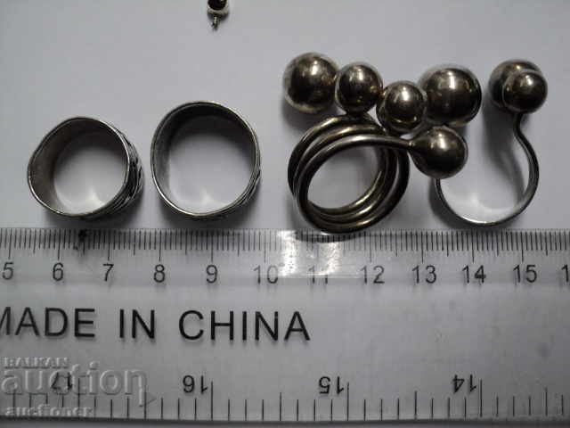 Auction  LOT OF SILVER, RINGS, PENDANT.