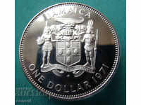 Jamaica 1 Dollar 1971 UNC PROOF Rare Coin