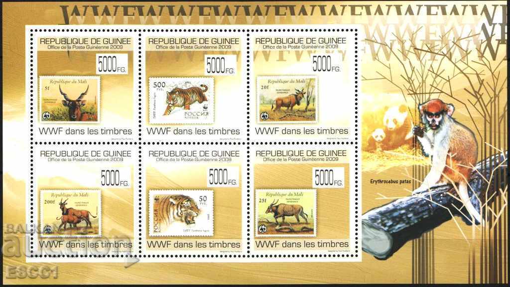 Чисти марки върху марки Фауна WWF 2009  от Гвинея