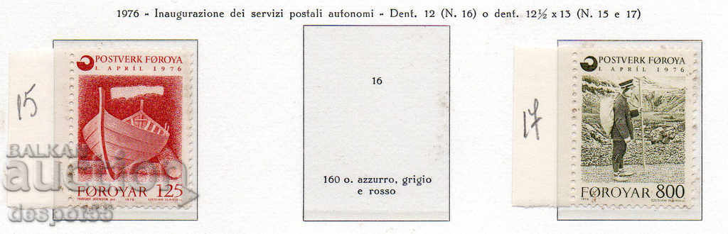 1976. Фарьорски о-ви. Автономност на местната поща.