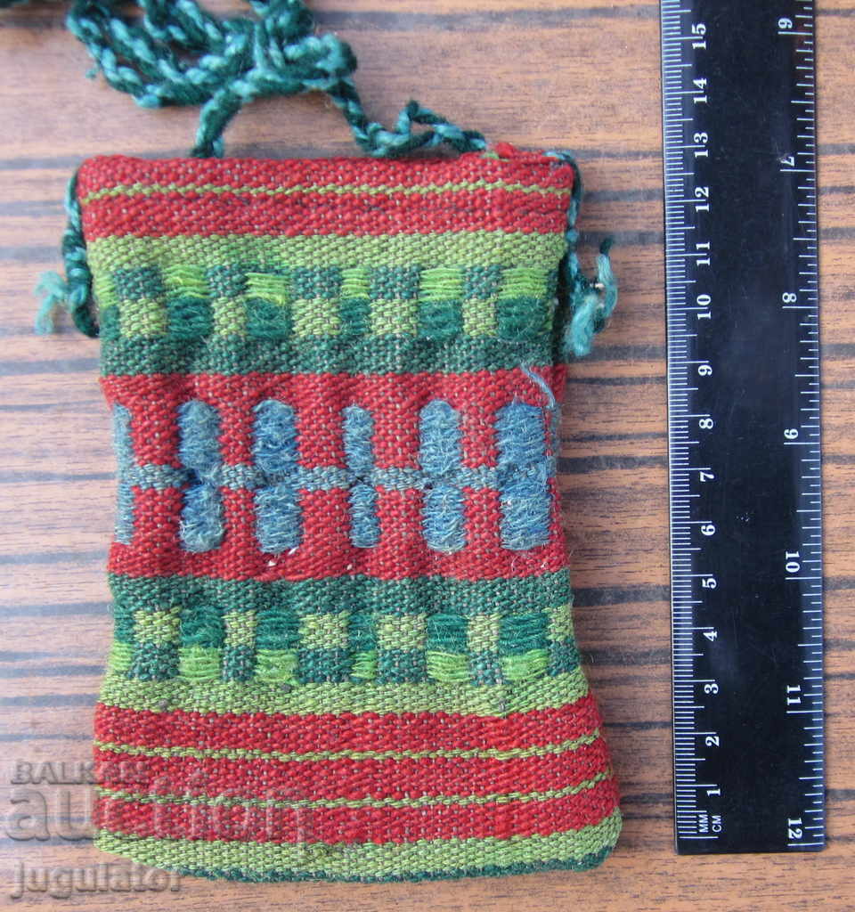 Delivery of old Bulgarian folk wool purse coin purse
