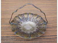 old antique Art Deco silver candy - tagged