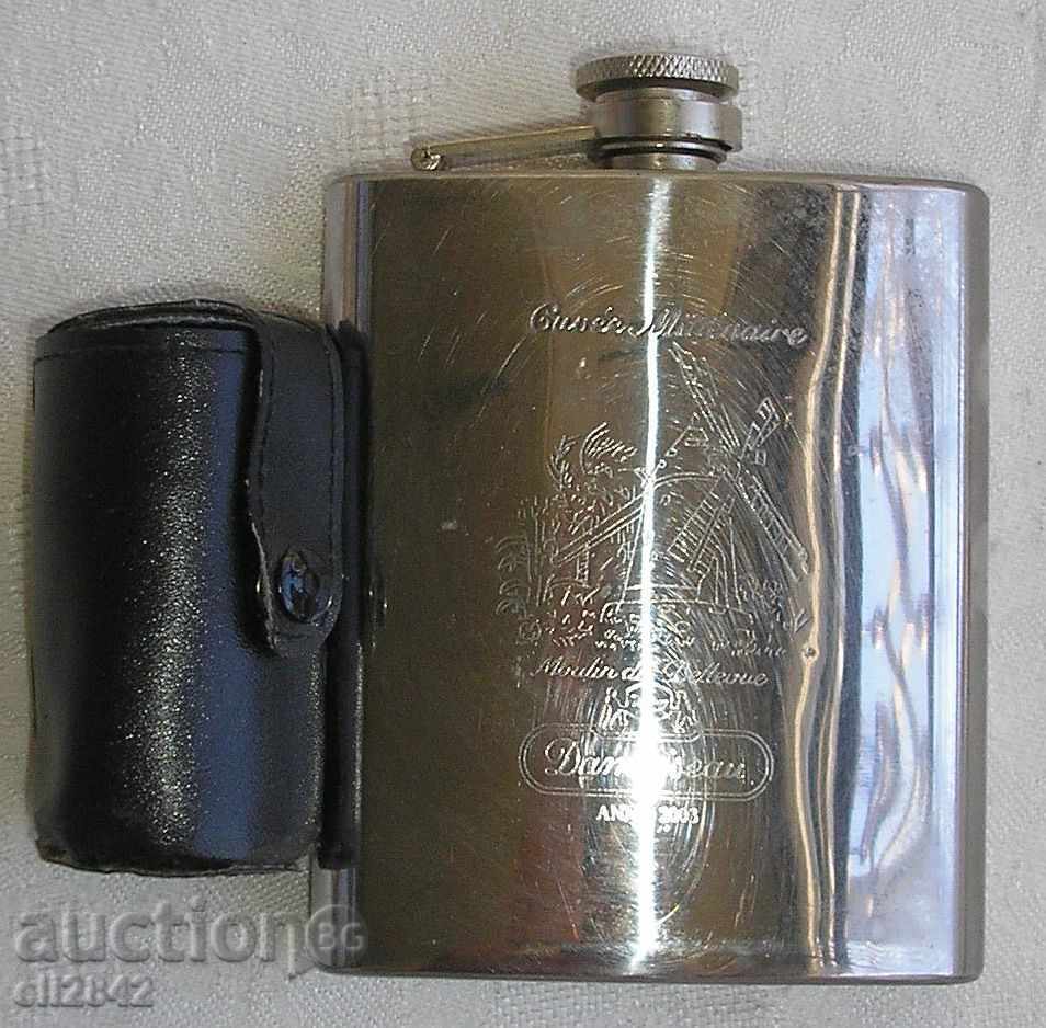 Metal flask with cups and cone