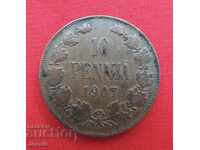 10 penia 1907 copper Finland under Russian presence