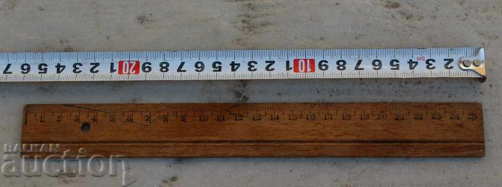 OLD WOODEN LINE METER ROLLER CARPENTRY STUDENT with price 15.00 BGN | € 7.67