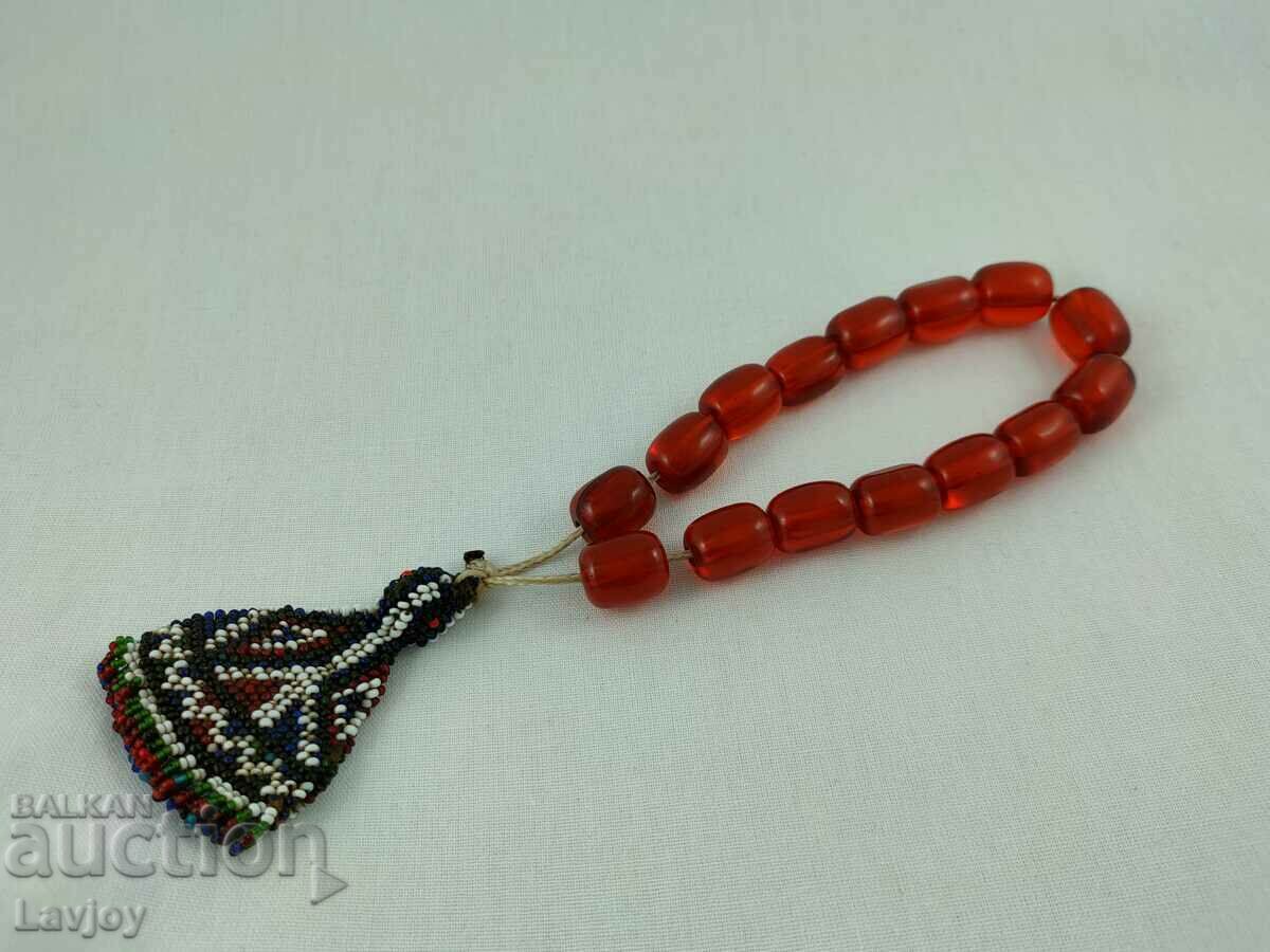 Auction Rosary red transparent amber Auction Rosary red transparent amber