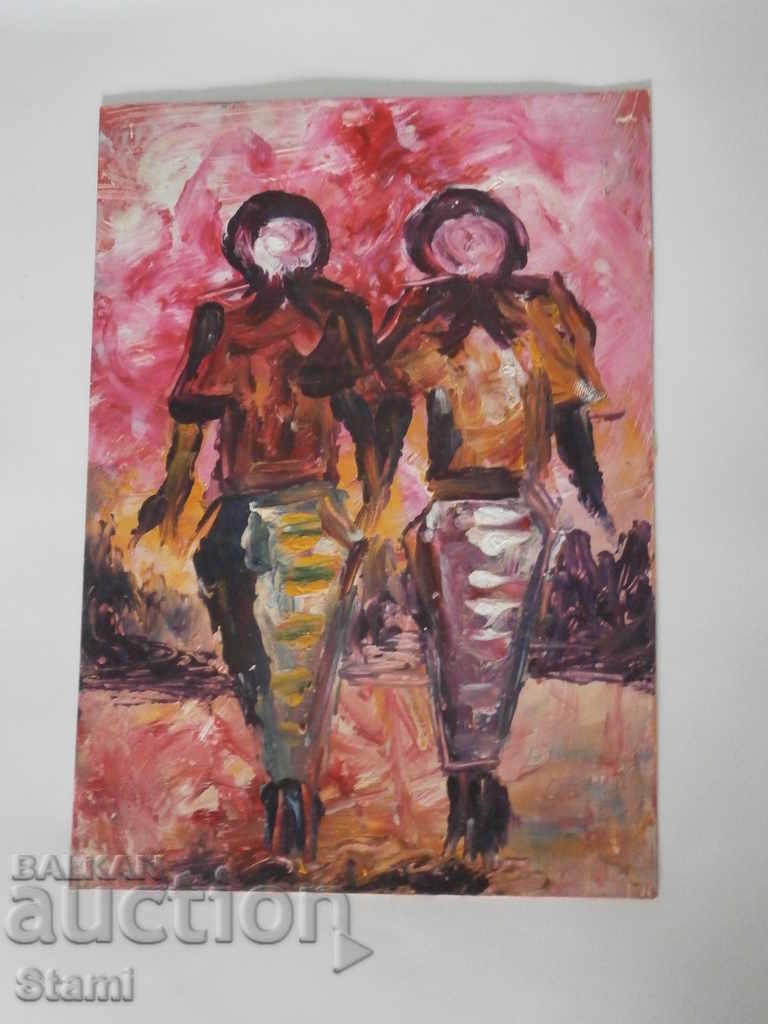 Female oil painting from Africa