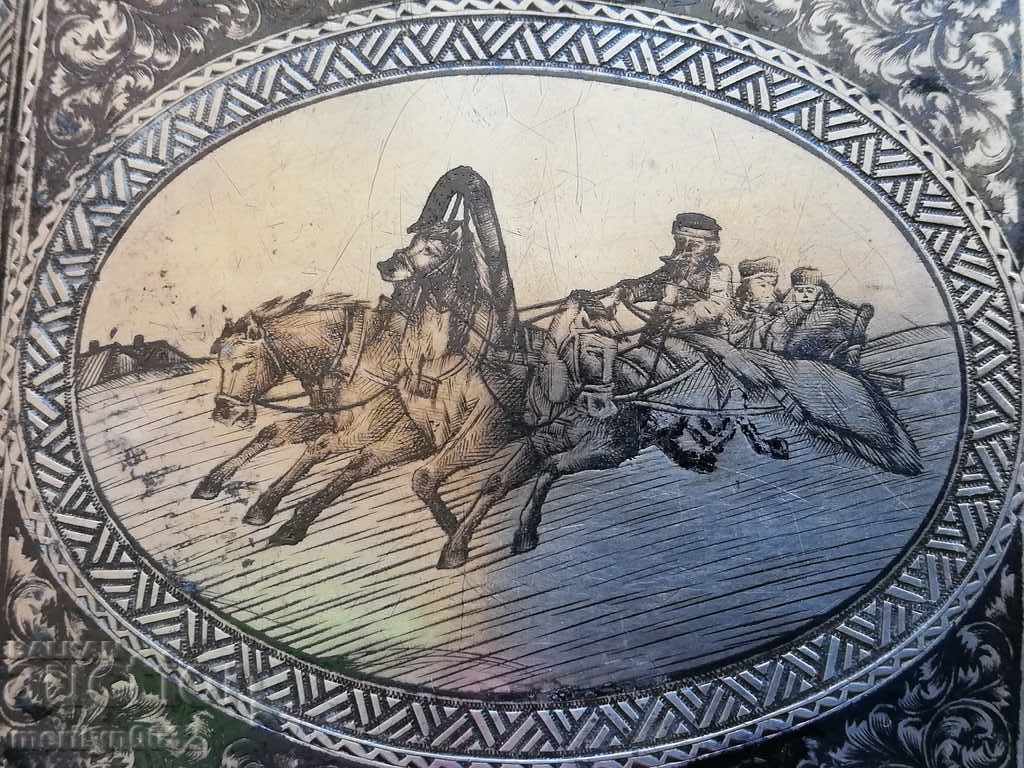 Tabătură rusească de argint cu o probă de 138 de grame Tabătură rusească de argint cu o probă de 138 de grame