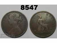 Великобритания 1 пени 1864 plain 4 монета