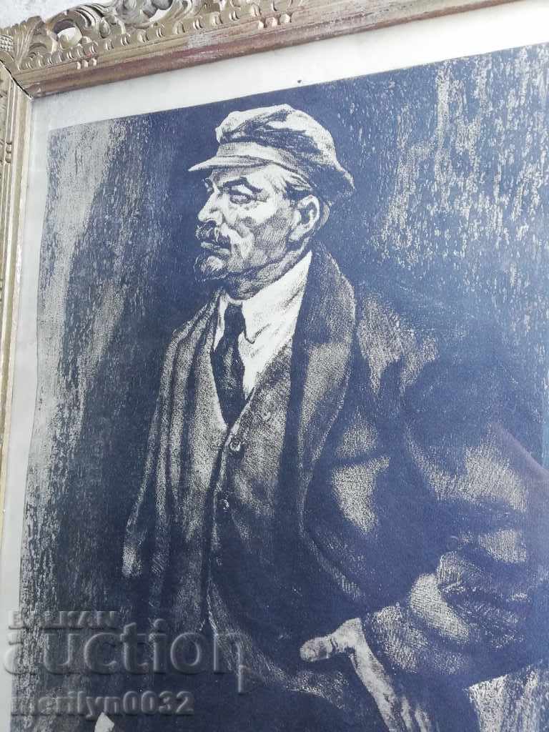 Lenin portrait graphic ORIGINAL 85/69 cm USSR USSR - 6 Lenin portrait graphic ORIGINAL 85/69 cm USSR USSR - 6