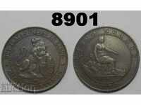 Испания 5 центимос 1870 монета