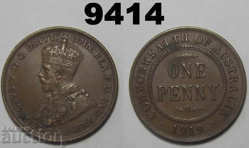 Австралия 1 пени 1919 монета