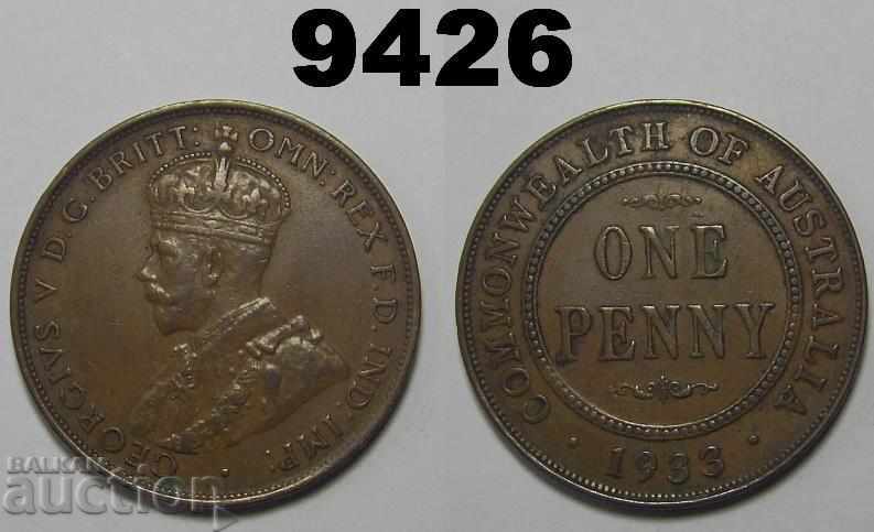 Австралия 1 пени 1933 монета