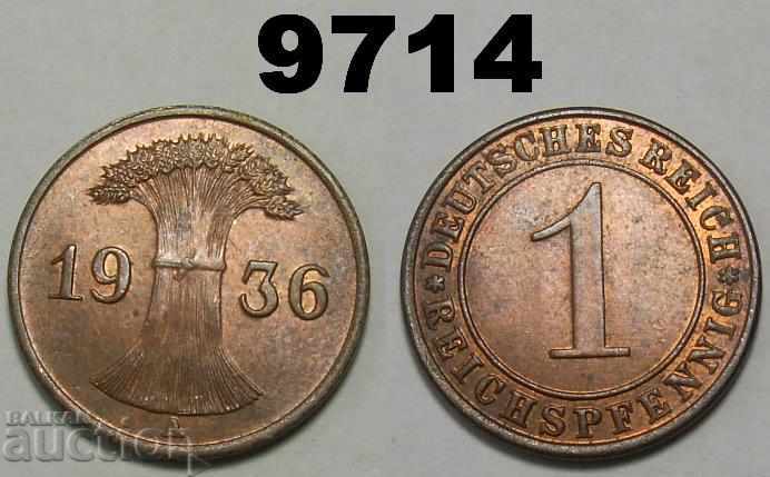 Germania 1 Reich-Pennig 1936-Un monedă UNC