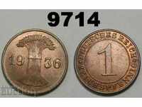 Германия 1 райх-пфениг 1936-A  UNC монета