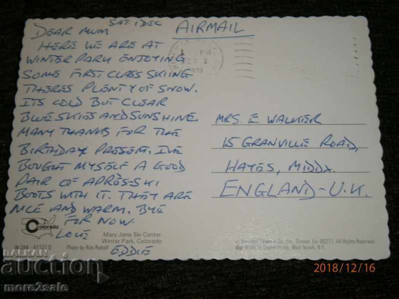 Carte poștală - PARCUL DE IARNĂ - COLORADO - SUA - CĂLĂTORAT 1979 ANUL cu preț 0.60 BGN | € 0.31 Carte poștală - PARCUL DE IARNĂ - COLORADO - SUA - CĂLĂTORAT 1979 ANUL cu preț 0.60 BGN | € 0.31