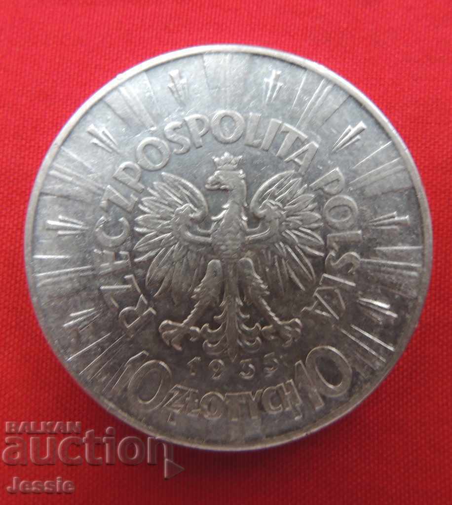 10 злоти 1935 г. Полша сребро