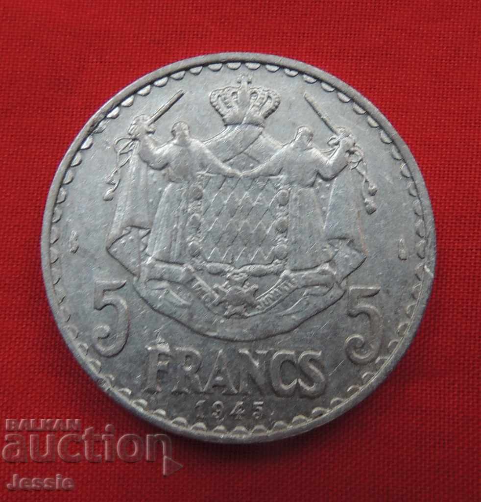 5 франка 1943 МОНАКО