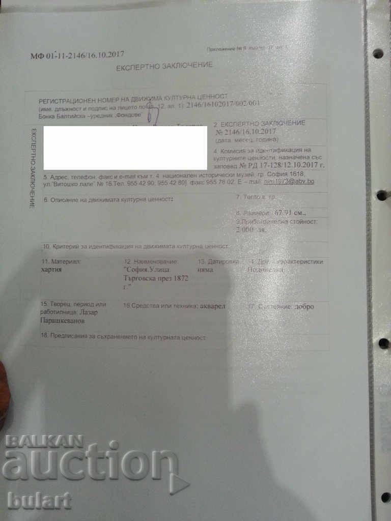 Tablou "Sofia" Lazar Parashkevanov Identificare - 7