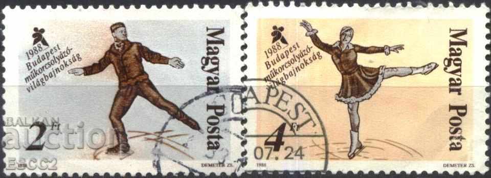 Stamped Sports Sports Figure Skating 1988 from Hungary