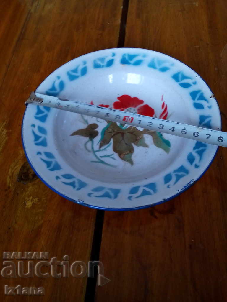 Auction Old enamel bowl Auction Old enamel bowl