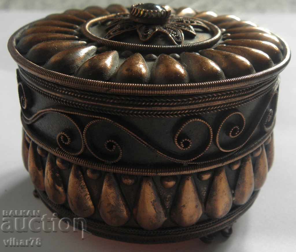 Hand forged copper jewelry box